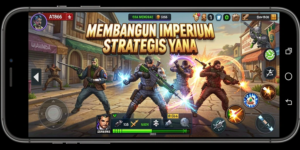 Tangkapan layar utama AT866 menampilkan strategi pembangunan kerajaan yang menarik.