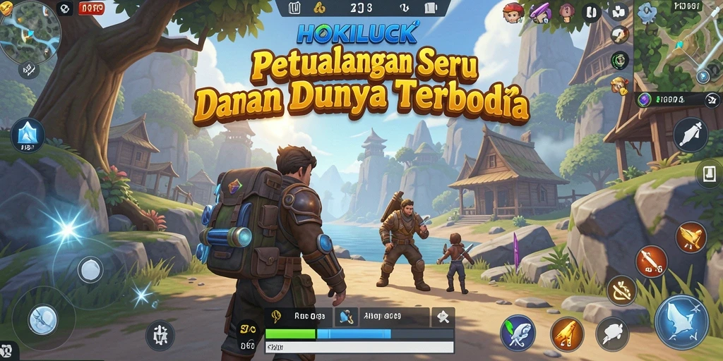 Screenshot gameplay HOKILUCK menampilkan eksplorasi dalam dunia terbuka.
