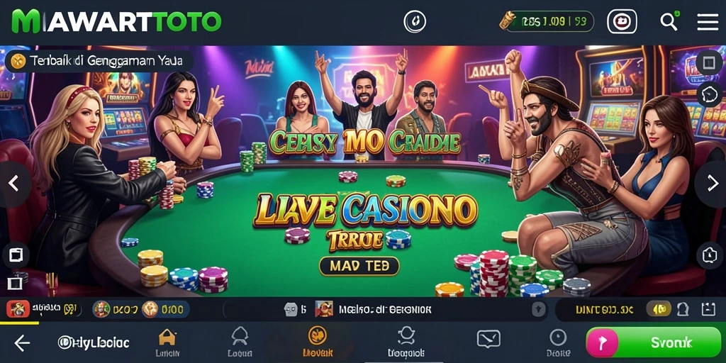 Tampilan permainan Live Casino MAWARTOTO yang menarik dan interaktif.