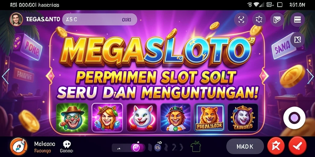 Tampilan menarik gameplay Slot MEGASLOTO di layar.
