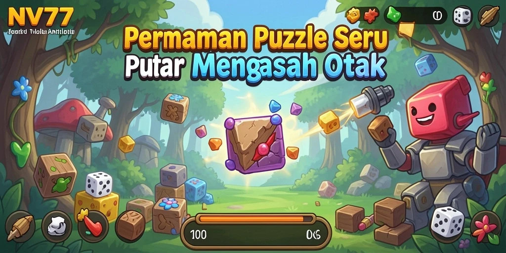 Screenshot gameplay NV77 menampilkan berbagai level puzzle menarik.