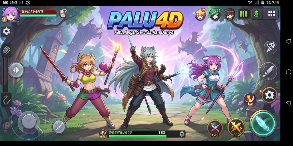 Tampilan gameplay PALU4D yang penuh warna dan dinamis.