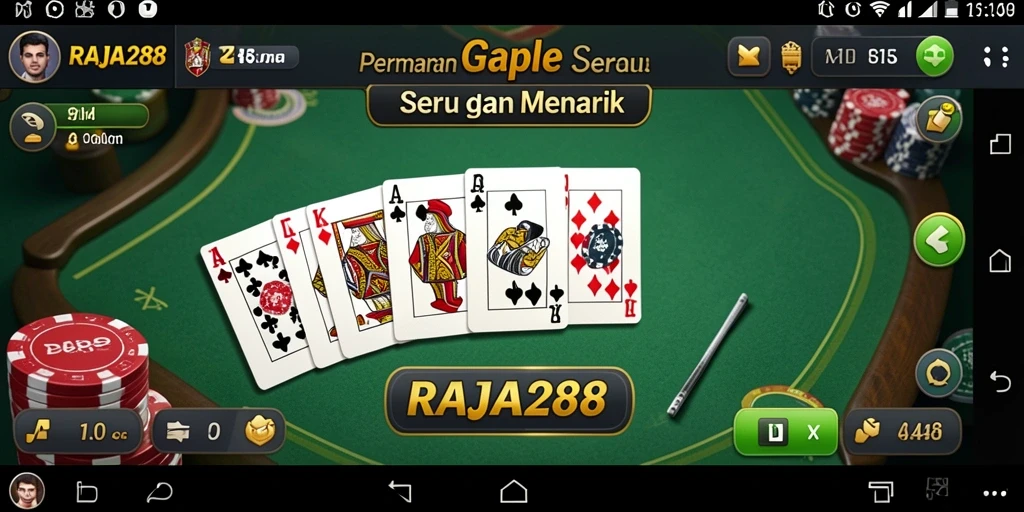 Tampilan gameplay Gaple yang seru di RAJA288.