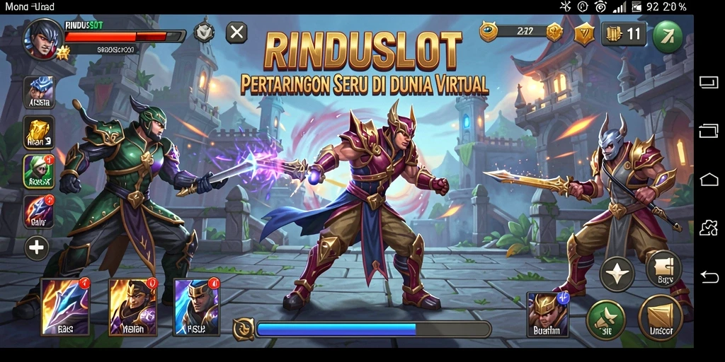 Tampilan seru pertarungan dalam RINDUSLOT yang mendebarkan.