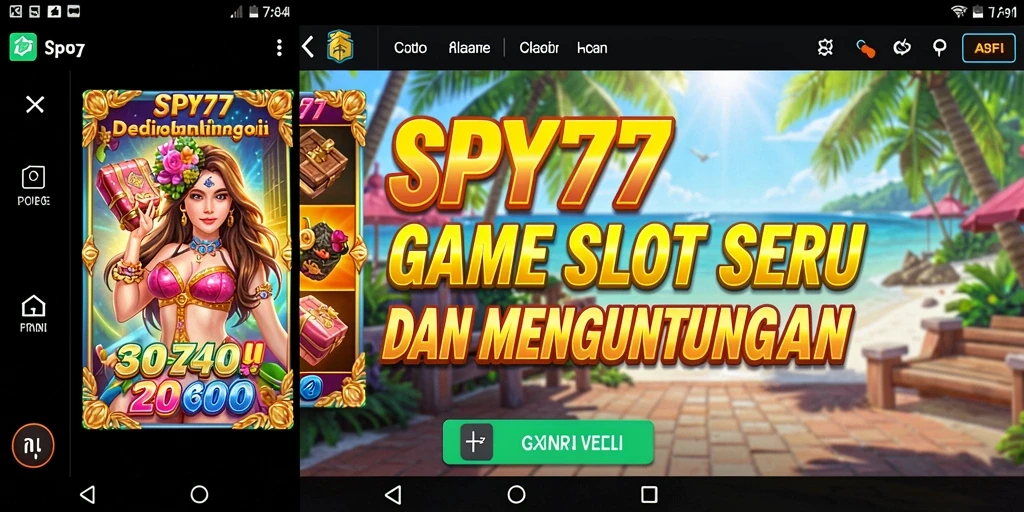 Screenshot utama SPY77 menampilkan suasana gameplay Slot yang mendebarkan.