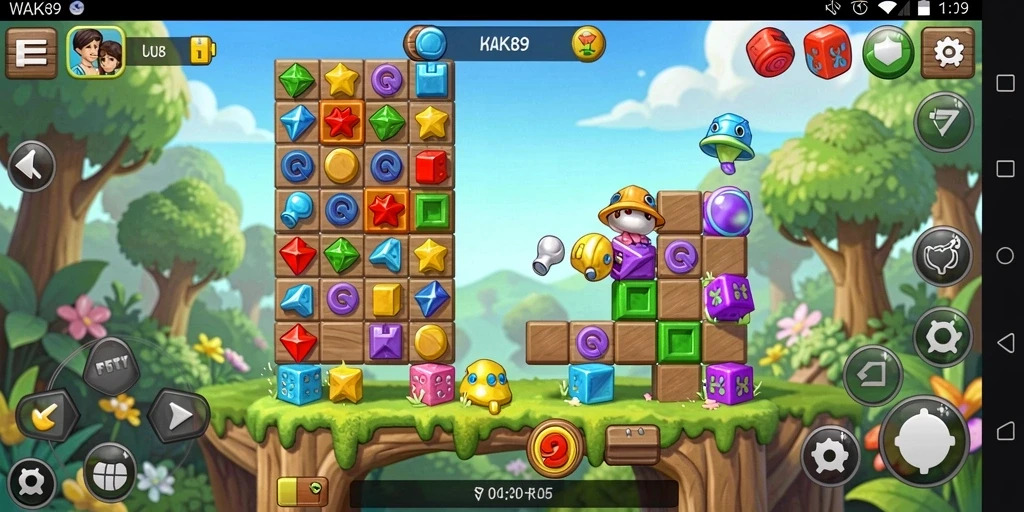 Screenshot gameplay WAK89 menampilkan tantangan puzzle yang menegangkan.